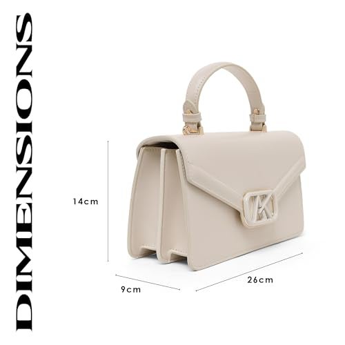 Akiki London Women's Mayfair Flap Medium Satchel Handbag|2 compartments|Detachable shoulder strap|Flap Closure|Stylish Handbag for Women - Image 3