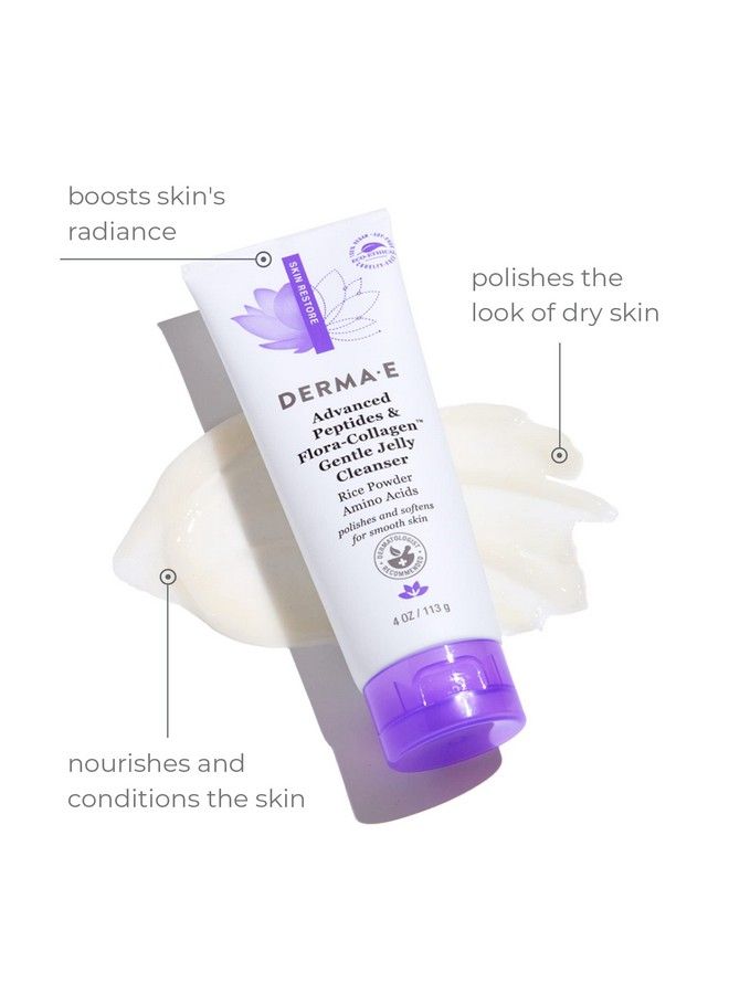 derma-e Derma E Advanced Peptides And Floracollagen Gentle Jelly Cleanser Cleansing Face Wash Brightens Hydrates And Reduces Appearance Of Facial Lines And Wrinkles 4 Oz - Image 3