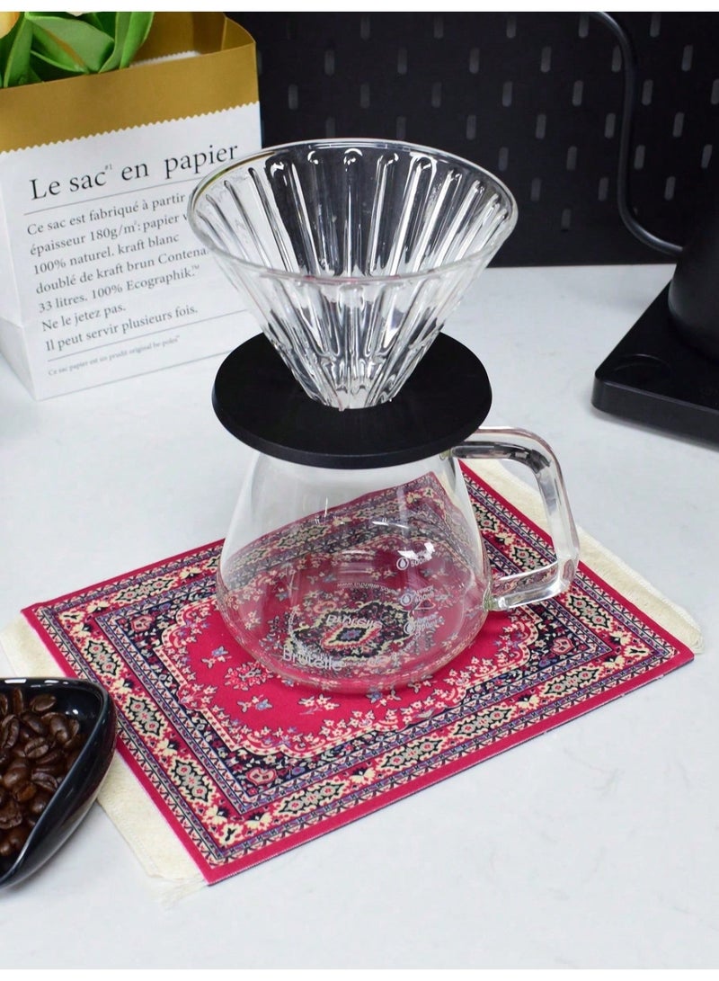 Brutelle V60 Coffee Mat Arabic Style Absorbent Insulated Coaster Coffee or Tea Coaster Table Mat Heat Resistant Drying Non-slip Coffee Coaster Suitable for Coffee Machine, Coffee Pot, Coffee Accessories, Ideal for Office Home Coffee Corner and Pour-over coffee1 Piece - Image 2