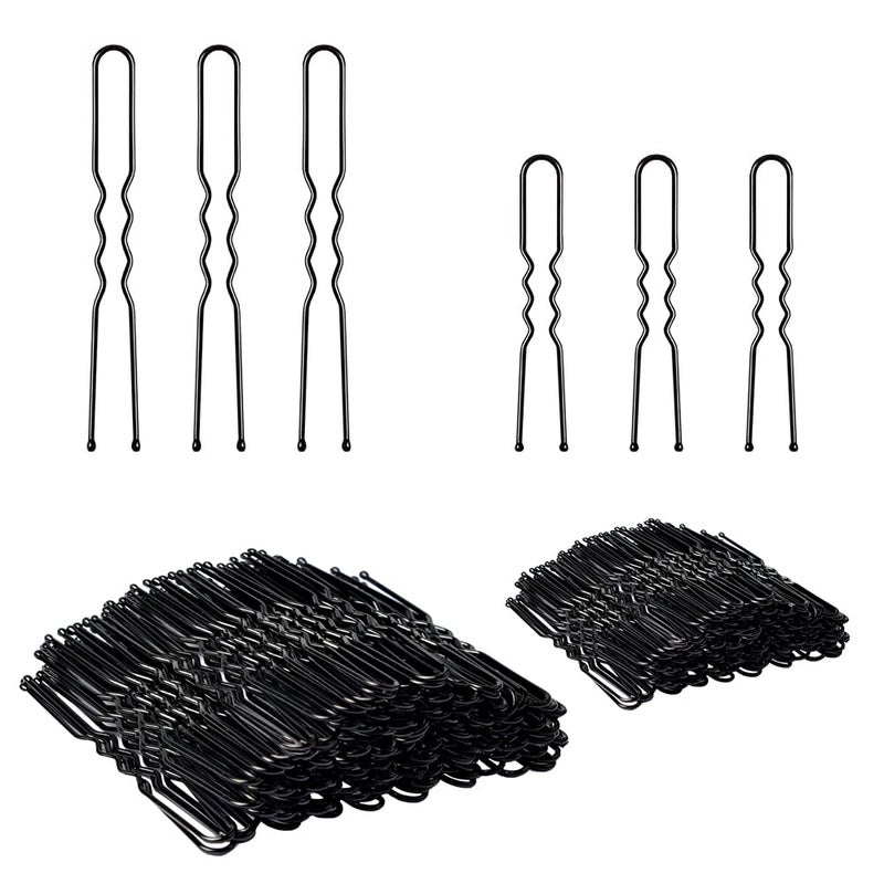 Hair Pins for Women IKOCO 2inch and 275inch U Shaped Hair Pins for Buns with Storage Box 50Pcs of each size Black