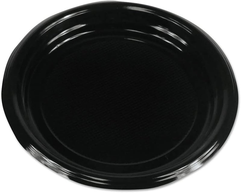 Boardwalk BWKPLTHIPS9BL 9 in Diameter HiImpact Plastic Dinnerware Plate  Black 500Carton
