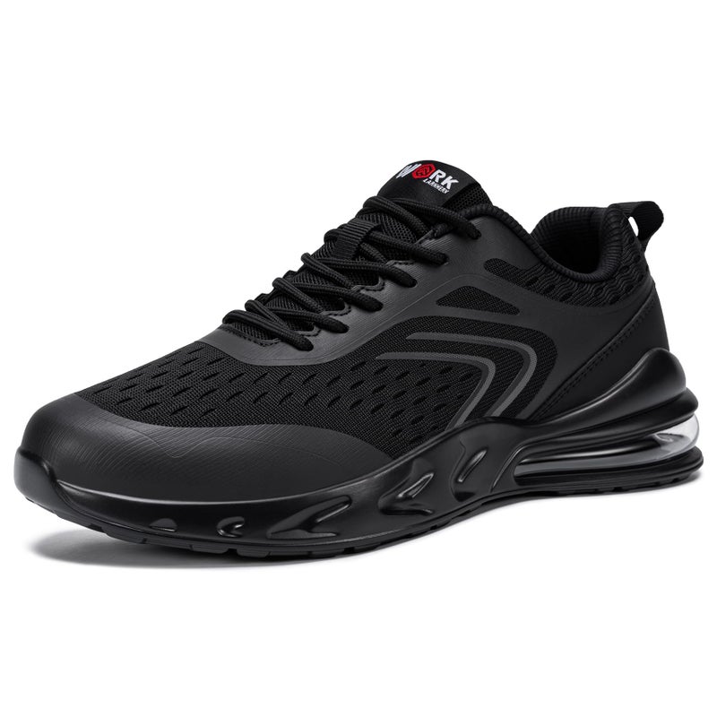 LARNMERN Mens Non Slip Resistant Work Shoes for Men Kitchen Restaurant Chef Shoes Mens Zapatos Trabajo Hombres Walking Running Sneaker, Black 10.5 - Image 1