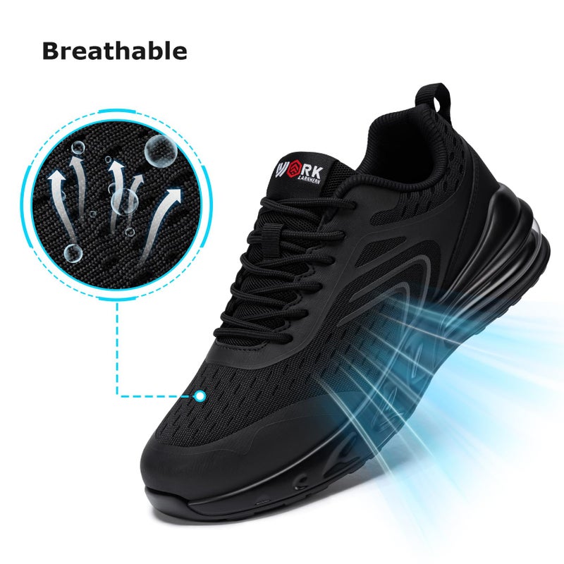 LARNMERN Mens Non Slip Resistant Work Shoes for Men Kitchen Restaurant Chef Shoes Mens Zapatos Trabajo Hombres Walking Running Sneaker, Black 10.5 - Image 4