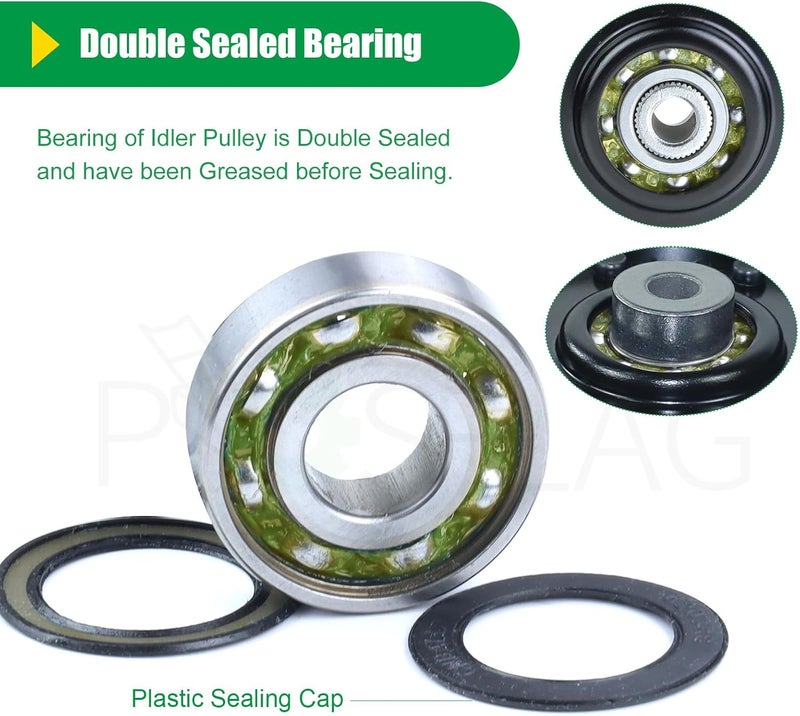 POSFLAG 753-08171 Idler Pulley Kit Replaces Cub Cadet 756-04129B Idler Pulley 756-04129B, Idler Pulley 753-08171, 75308171, 756-04129, 956-04129, 753 08171, 753-08068 for Cub Cadet RZT50 LTX1040 Decks - Image 5