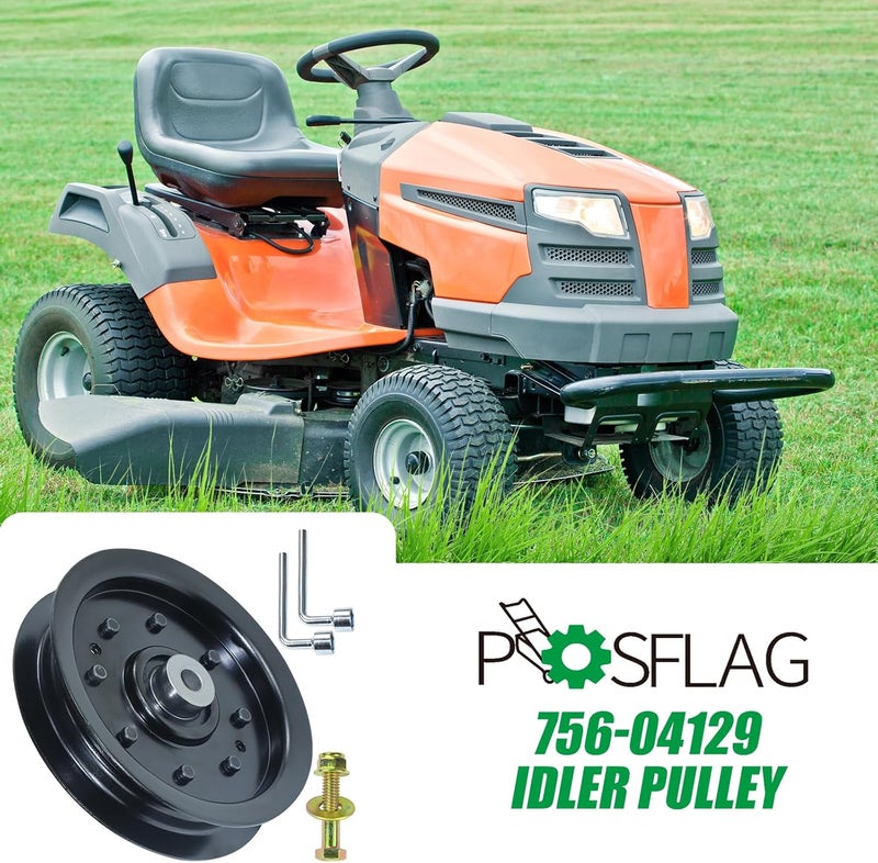 POSFLAG 753-08171 Idler Pulley Kit Replaces Cub Cadet 756-04129B Idler Pulley 756-04129B, Idler Pulley 753-08171, 75308171, 756-04129, 956-04129, 753 08171, 753-08068 for Cub Cadet RZT50 LTX1040 Decks - Image 2