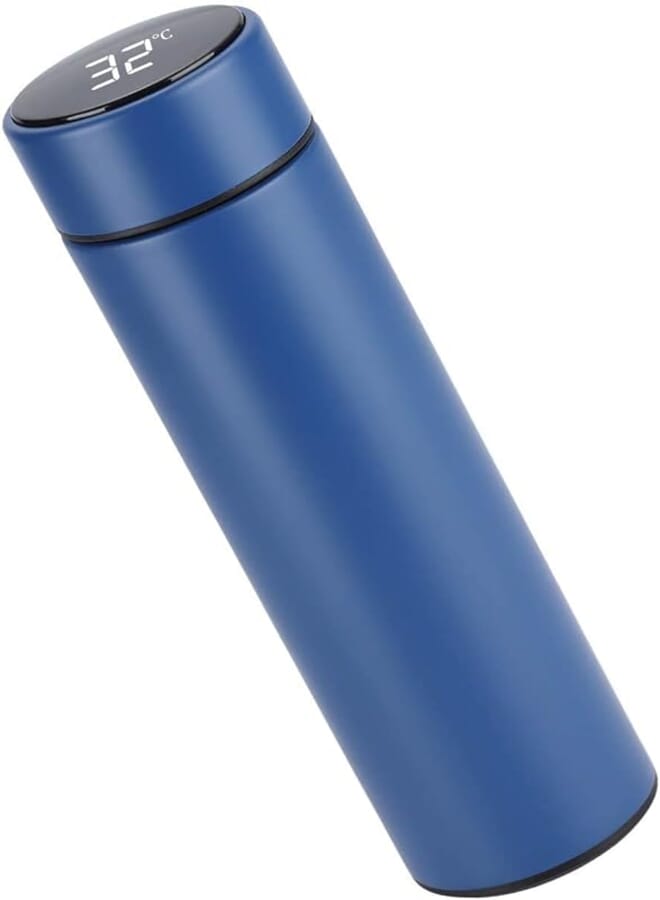 AEC Smart LED Active Temperature Display Indicator Insulated Stainless Steel Hot & Cold Flask Bottle (Blue, 500ml)