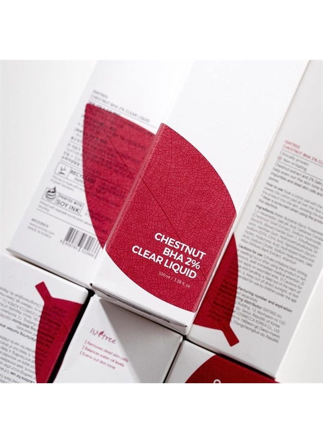 ISNTREE - Chestnut BHA 2% Clear Liquid 100ml 3.38 fl oz dual care for pores with BHA and Chestnut Shell - Image 1