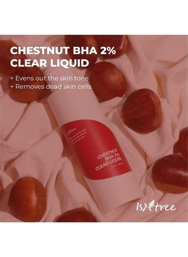 ISNTREE - Chestnut BHA 2% Clear Liquid 100ml 3.38 fl oz dual care for pores with BHA and Chestnut Shell - Image 1