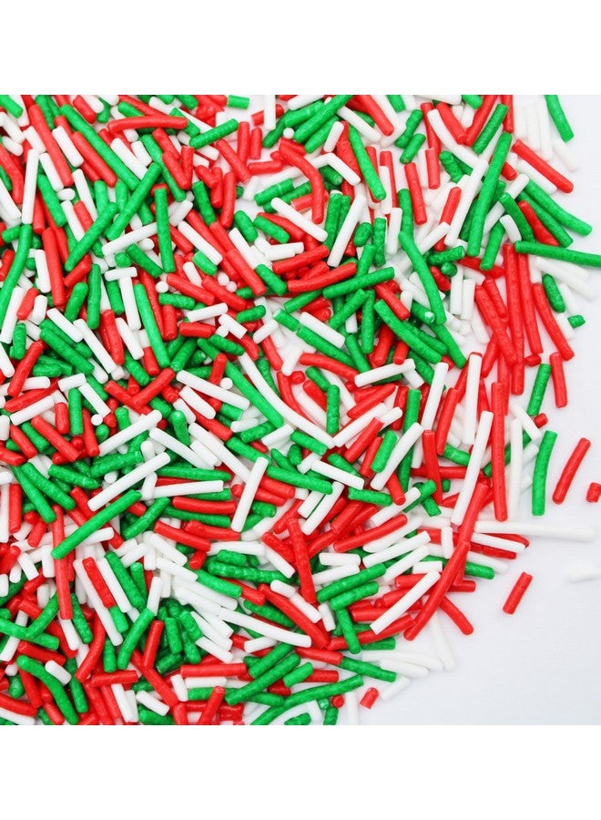 Naturejam CHRISTMAS Sprinkles Green, Red & White BULK Jimmies 1 Pound Bag - Holiday Edible Cake Cupcakes Dessert & Ice Cream Topping - Image 2