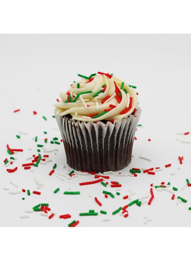 Naturejam CHRISTMAS Sprinkles Green, Red & White BULK Jimmies 1 Pound Bag - Holiday Edible Cake Cupcakes Dessert & Ice Cream Topping - Image 3