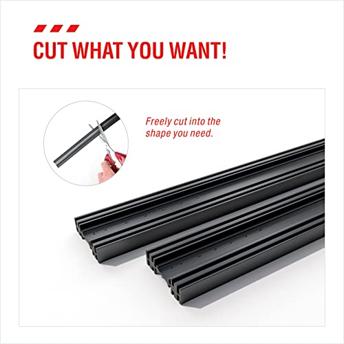 BERG REGEN 32 inch Frameless Adjustable Size of Universal 4 PCs Refills Replacement Windshield Wiper Refills Replacement for Tesla,Toyota,Hyundai,Honda Front & Rear Windshield Wiper Baldes Rubber Strips - Image 4