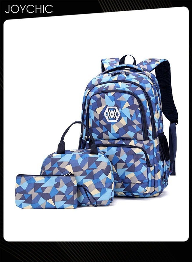 Joychic 3-Piece Colorful Student Backpack Portable Breathable School Bag Set  with Lunch Bag For Junior Middle High Students - Image 1