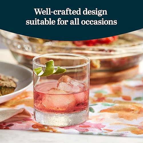 Libbey Heavy Base Rocks Cocktail Glasses Set, Clear Whiskey Glasses Set of 4 with Weighted Base and Simple Lines, Heavy Drinking Glasses for Parties - Image 2