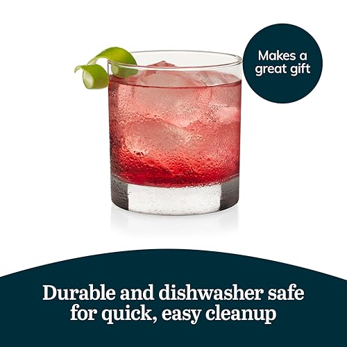 Libbey Heavy Base Rocks Cocktail Glasses Set, Clear Whiskey Glasses Set of 4 with Weighted Base and Simple Lines, Heavy Drinking Glasses for Parties - Image 5