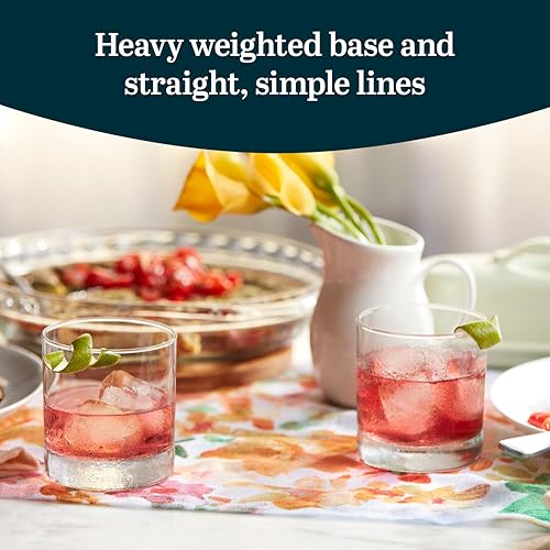Libbey Heavy Base Rocks Cocktail Glasses Set, Clear Whiskey Glasses Set of 4 with Weighted Base and Simple Lines, Heavy Drinking Glasses for Parties - Image 4