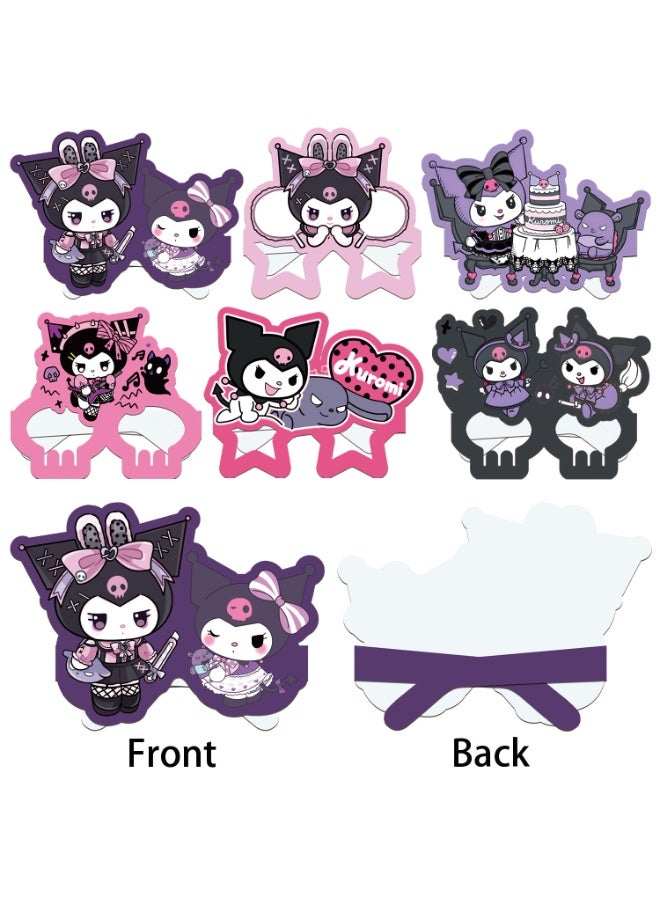 ILovhaprty Kuromi Paper Glasses - 24pcs Kuromi Party Favors Paper Eyeglasses, Cute Gothic Theme Paper Party Glasses for Kuromi Photo Booth Props or Kuromi Birthday Decorations Supplies - Image 1