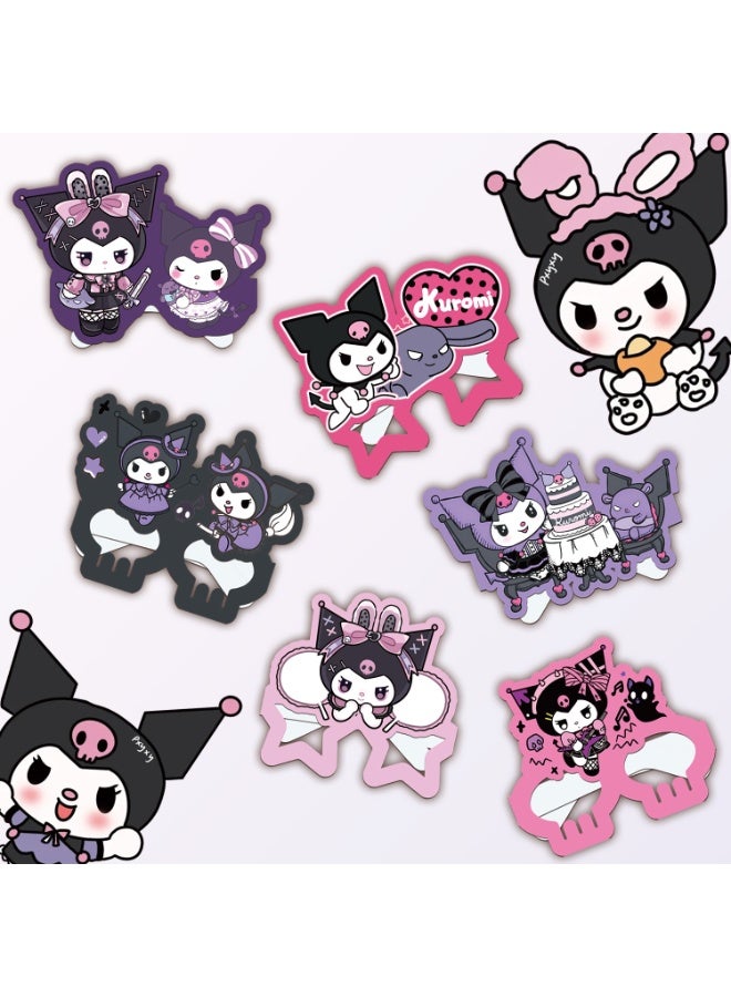 ILovhaprty Kuromi Paper Glasses - 24pcs Kuromi Party Favors Paper Eyeglasses, Cute Gothic Theme Paper Party Glasses for Kuromi Photo Booth Props or Kuromi Birthday Decorations Supplies - Image 5