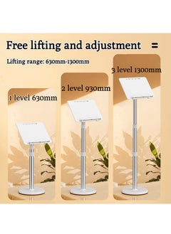 XiuWoo 1PC Book Stand for Reading Adjustable Podium Stand,  Metal pole, Music Display Stand, Multifunctional Panel, white  - Image 5