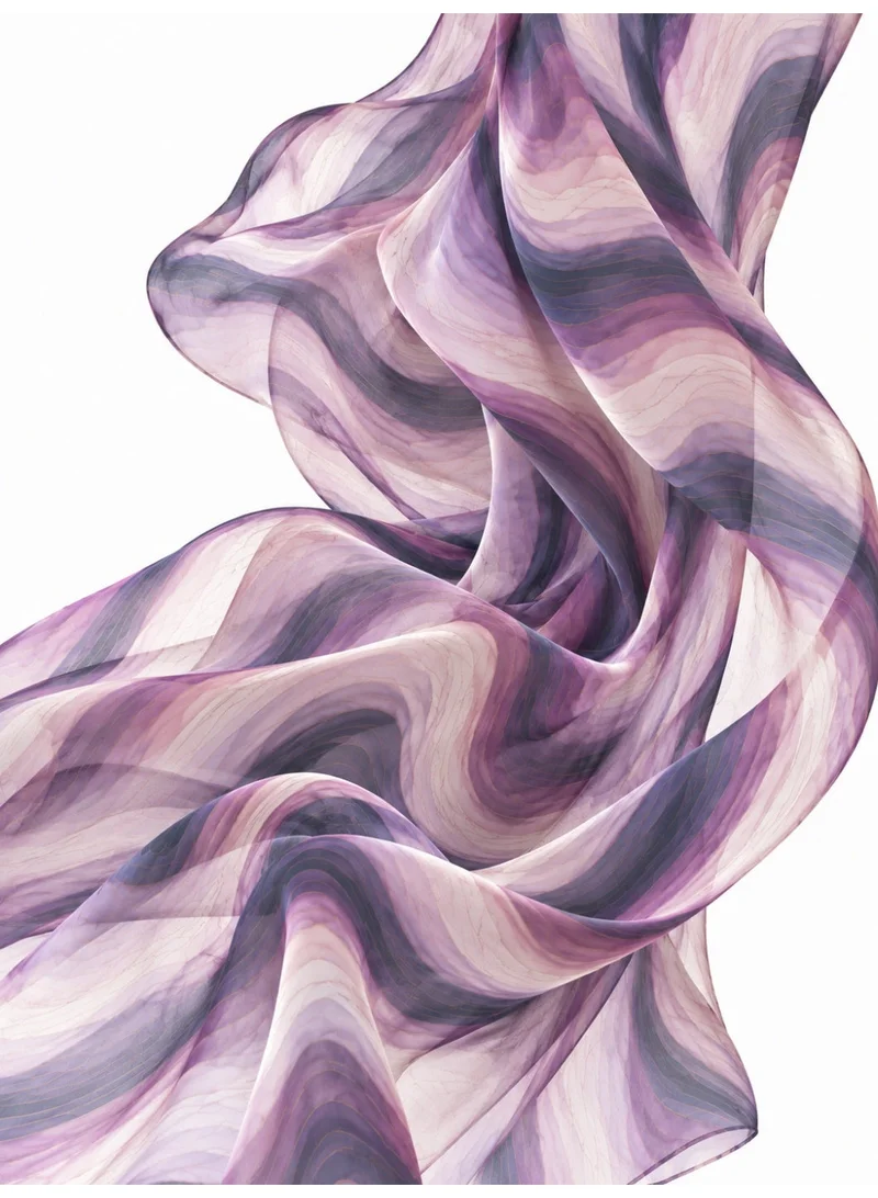 Amnad International  Amethyst Aura Silk Abaya with Abstract Marble Print, Lavender & Navy for Women | Best Price UAE