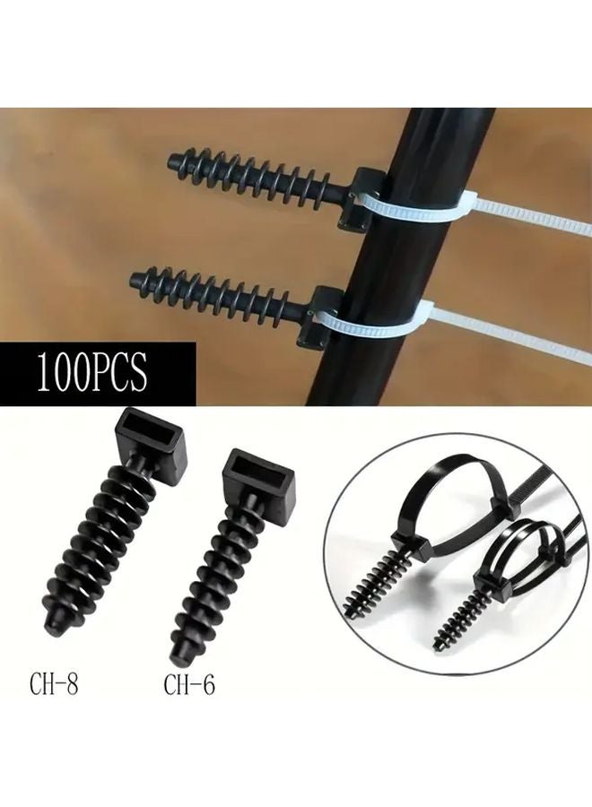 100PCS CH 6 Heavy Duty Screw Cable Tie Holders With Pre Drilled Holes For Fast Installation - Image 2