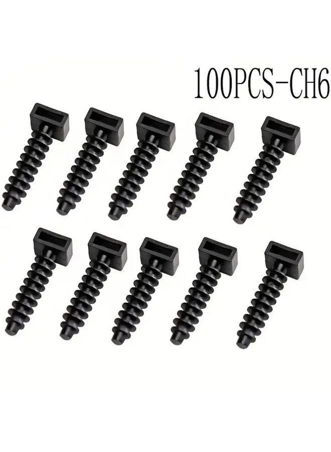 100PCS CH 6 Heavy Duty Screw Cable Tie Holders With Pre Drilled Holes For Fast Installation - Image 1
