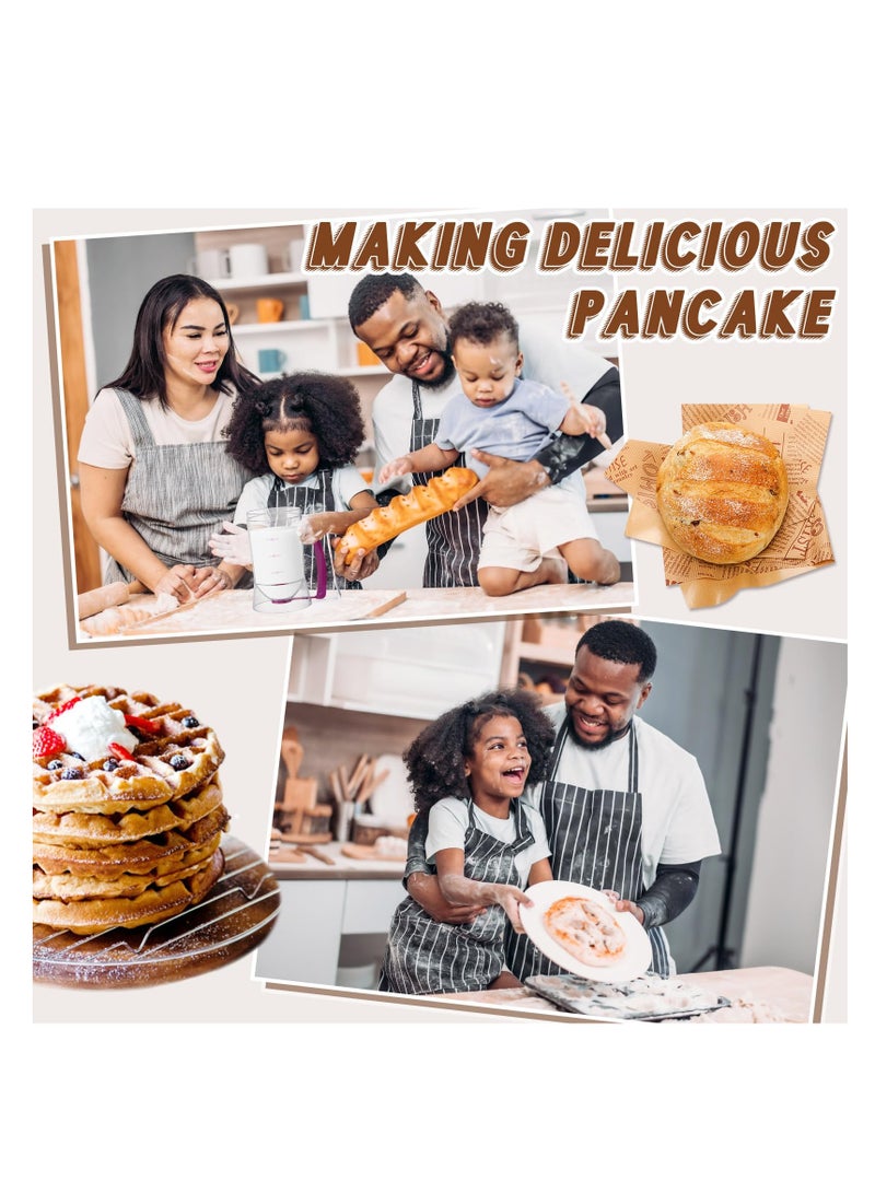 SOLARAE Pancake Cupcakes Batter Dispenser, with Squeeze Handle Easy Pour Supplies for Griddle Mix Dispenser, with Measuring Label, Kitchen Batter Separator for Cookie Cake Crepe Waffles Muffin (Purple,2 Pcs) - Image 3