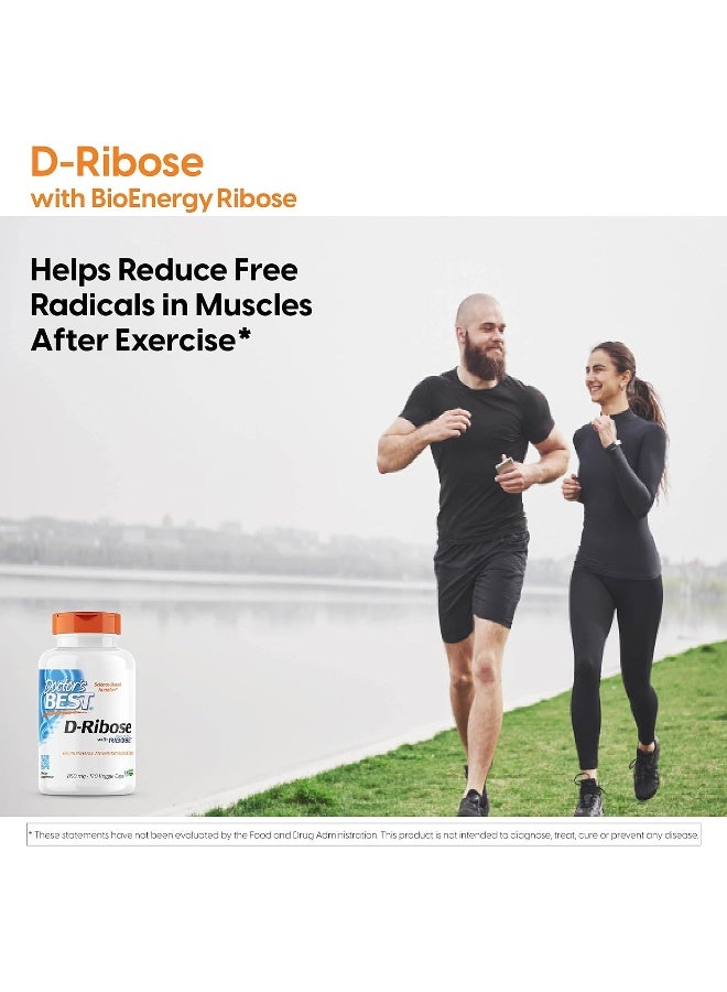 Doctor's Best D-Ribose with Bioenergy Ribose, Vegan, Energy Enhancement, 120 Veggie Caps, White (DRB-00193) - Image 5