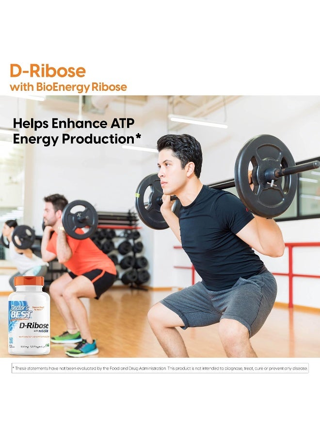 Doctor's Best D-Ribose with Bioenergy Ribose, Vegan, Energy Enhancement, 120 Veggie Caps, White (DRB-00193) - Image 4