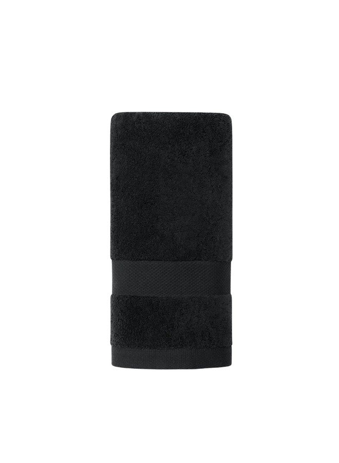 Sferra Bello Nuovo Hand Towel 20" x 30" - 100% Long Staple Combed Cotton Towels, Highly Absorbent, Fade-Resistant, Luxurious Honeycomb Dobby Design, 700 GSM Bath Towel, Black