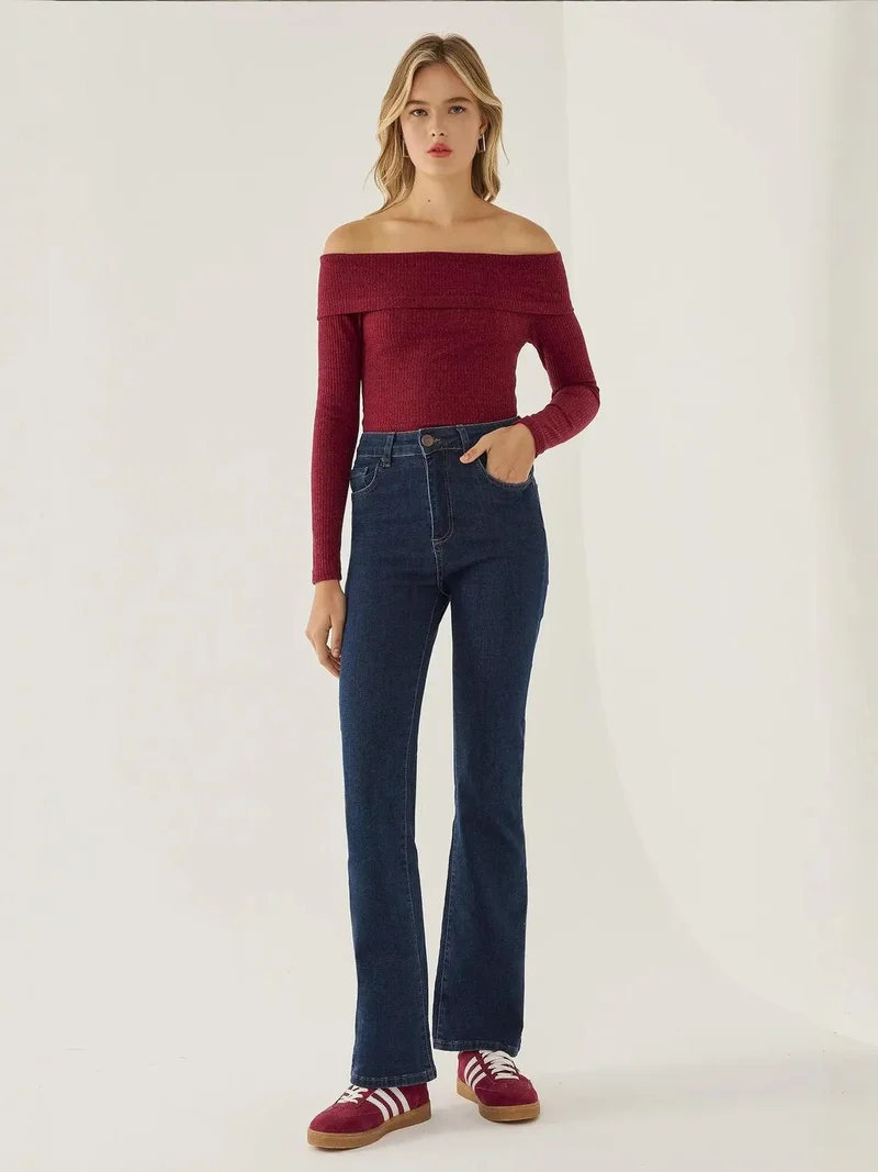 HICCUP Off Shoulder Jersey Top