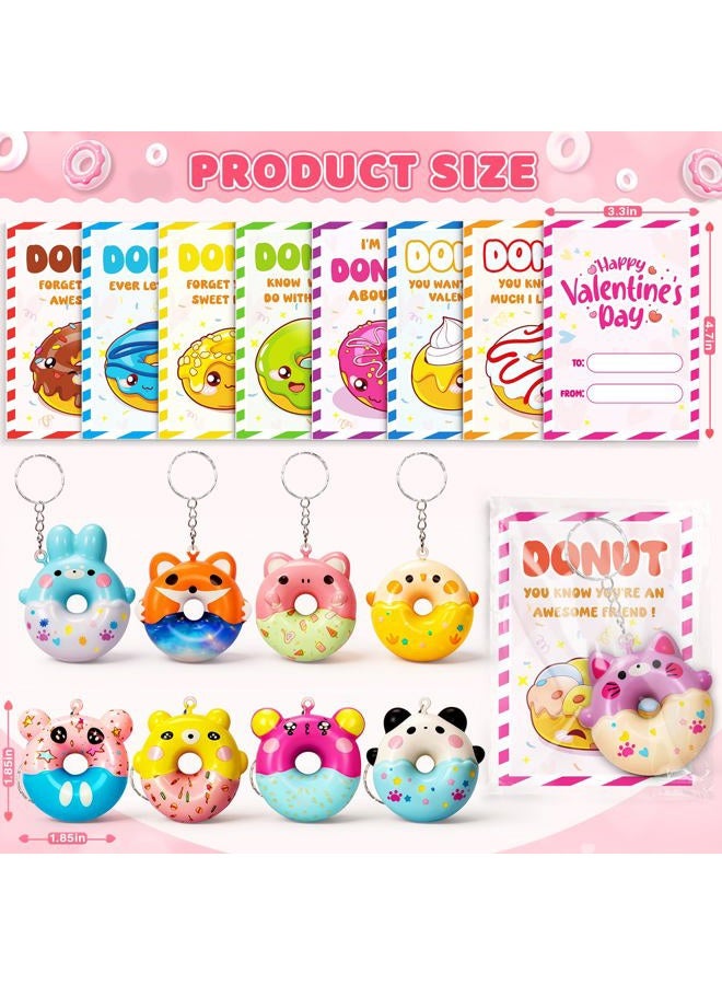Jumlys Valentines Cards, 24 Packs Valentines Cards with Donut Keychain - Image 3
