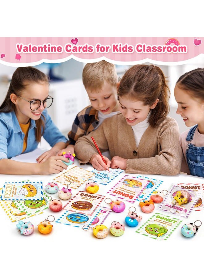 Jumlys Valentines Cards, 24 Packs Valentines Cards with Donut Keychain - Image 5