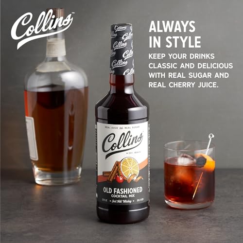 Collins Chicago Collins Old Fashioned Mix, Made With Real Brown Sugar and Cherry Juice With Aromatics, Classic Cocktail Recipe Ingredient, Home Bar accessories Cocktail Mixers, 32 fl oz - Image 2