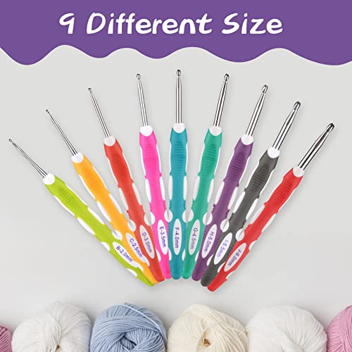 Ruidi TPR and ABS Handle Crochet Hook(9pcs) - Image 2