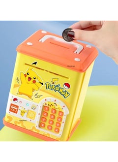 Kids Toys Secure Banking Solution: Pokemon Style ATM Machine with Card & Fingerprint Unlock Yellow  - Image 2