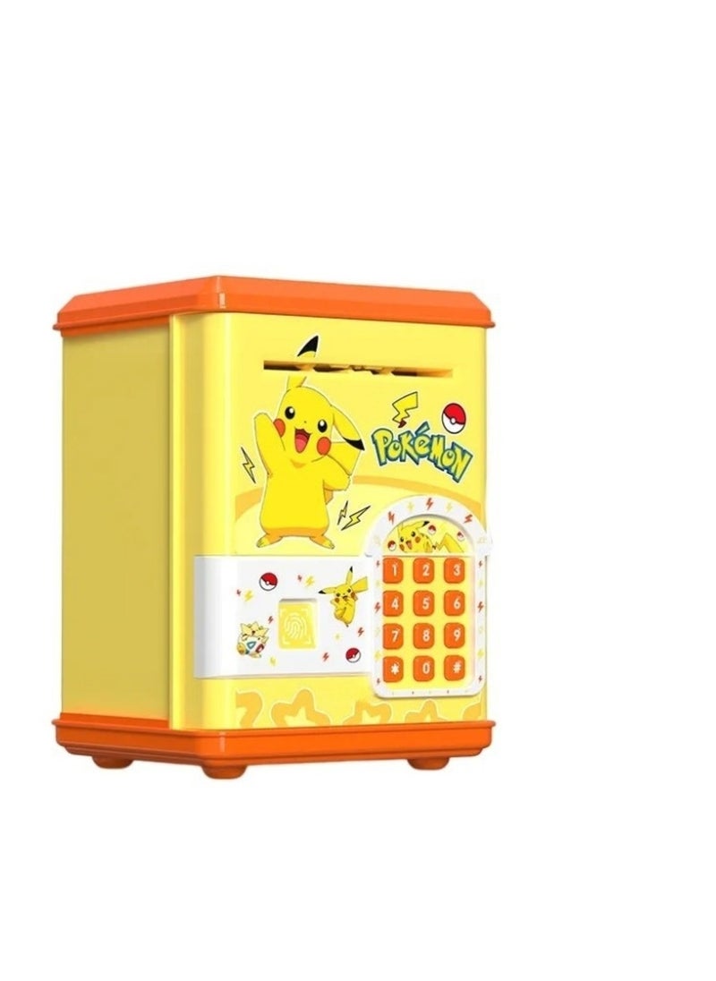 Kids Toys Secure Banking Solution: Pokemon Style ATM Machine with Card & Fingerprint Unlock Yellow  - Image 3