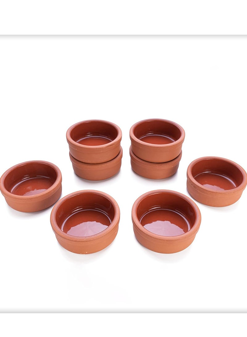 8-Piece Pottery Bowl Brown  - Image 4
