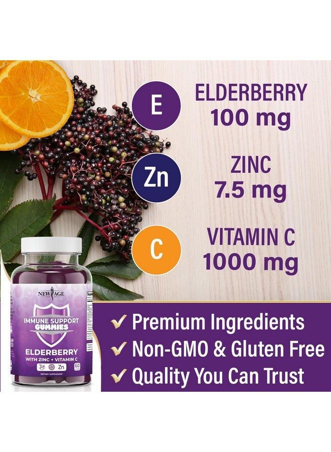 NEW AGE Immune System Support Gummies - Sambucus Black Elderberry Gummies with Vitamin C and Zinc (Immune Support 180 Gummies) - Image 4