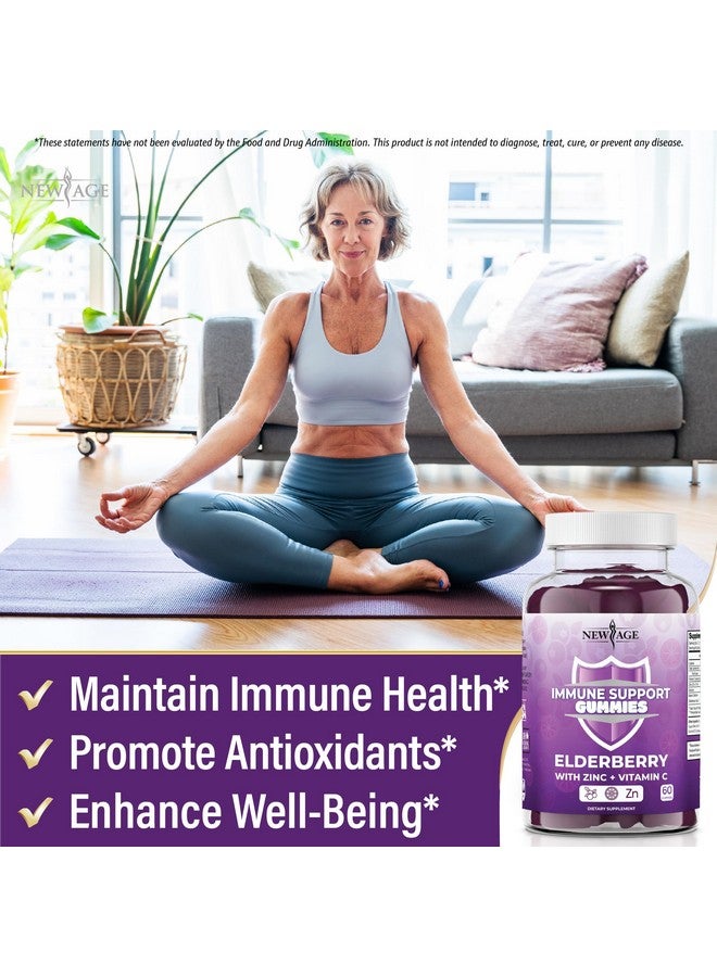 NEW AGE Immune System Support Gummies - Sambucus Black Elderberry Gummies with Vitamin C and Zinc (Immune Support 180 Gummies) - Image 3
