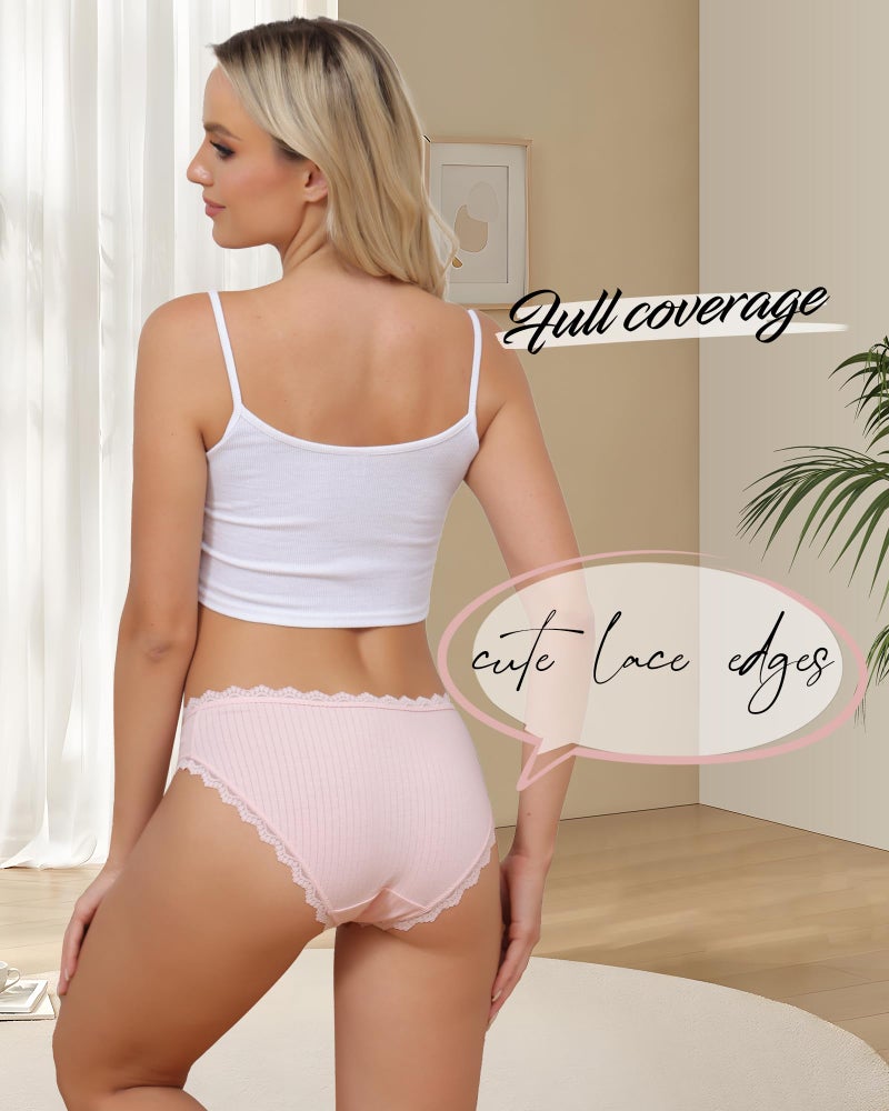 Aijolen سراويل داخلية قطنية للنساء من أيجولين، بيكيني دانتيل، عبوة متعددة الأحجام S-XXL - Image 5