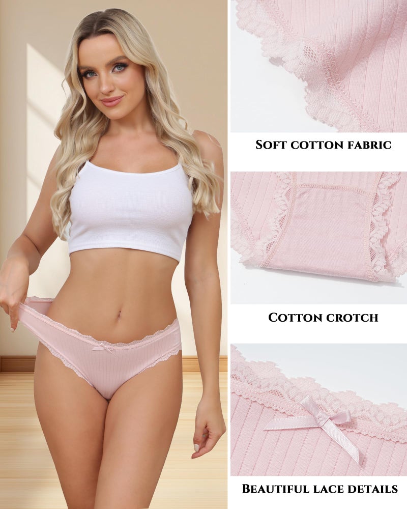 Aijolen سراويل داخلية قطنية للنساء من أيجولين، بيكيني دانتيل، عبوة متعددة الأحجام S-XXL - Image 3