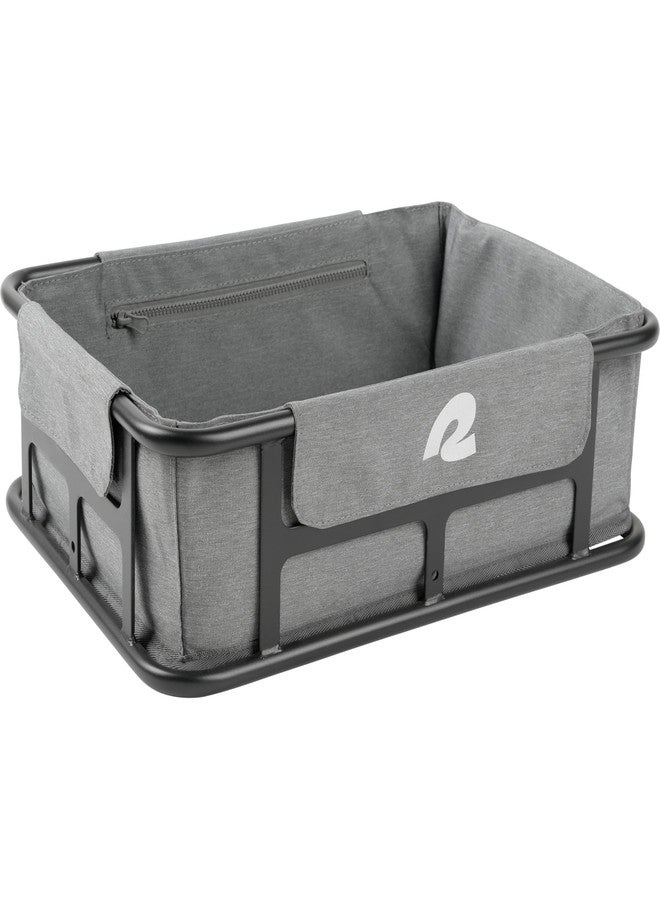 Retrospec EverythingBin Rear Rack EBike Basket Liner - Water-Resistant Fabric with Zippered Pocket & Hook and Loop Attachment - Lightweight 13x18x5.7in Cargo Organizer for Secure Storage & Easy Installation - Image 1