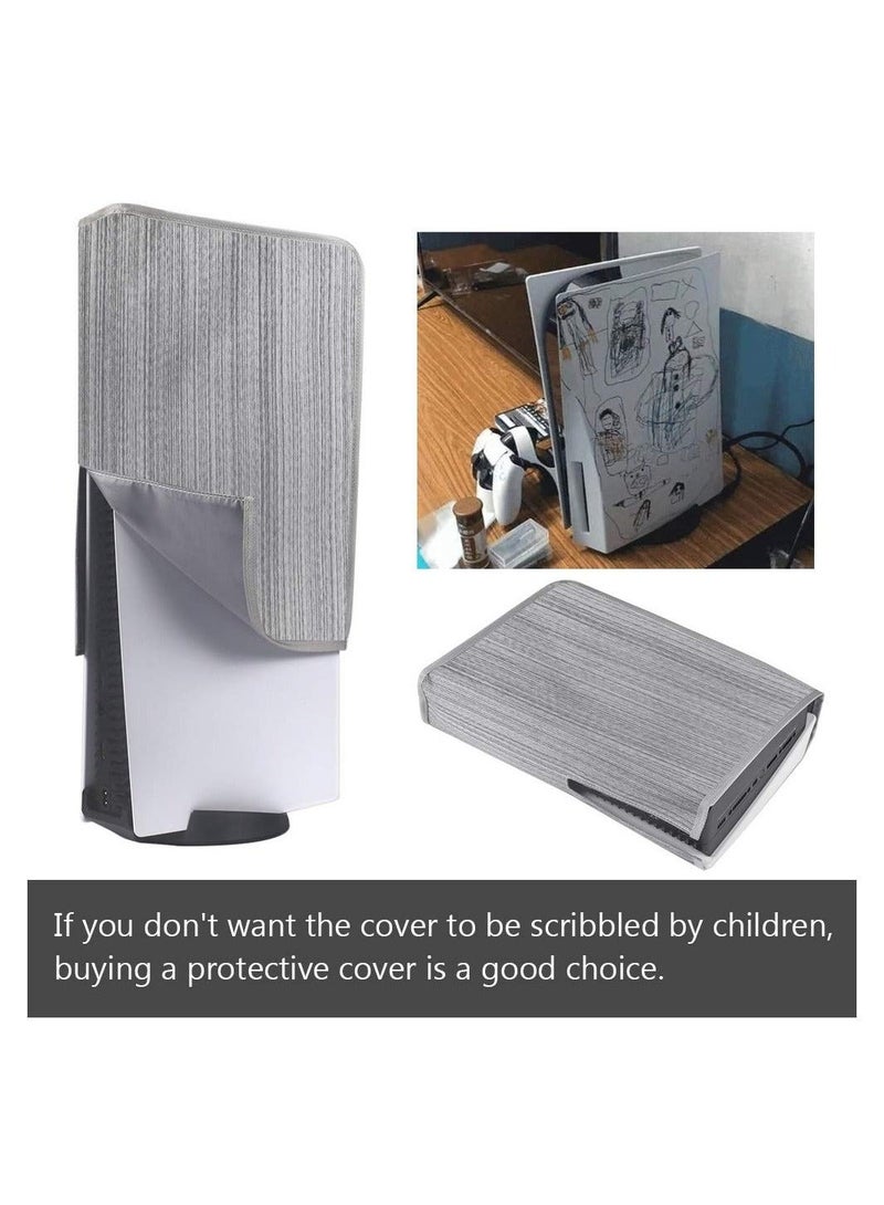 Captaintech Dust Cover Soft Thick Cover Sleeve for Playstation 5 Console Digital Edition & Regular Edition, Anti Scratch Waterproof Cover Sleeve, Easy Access Cable Port (Gray) - Image 4