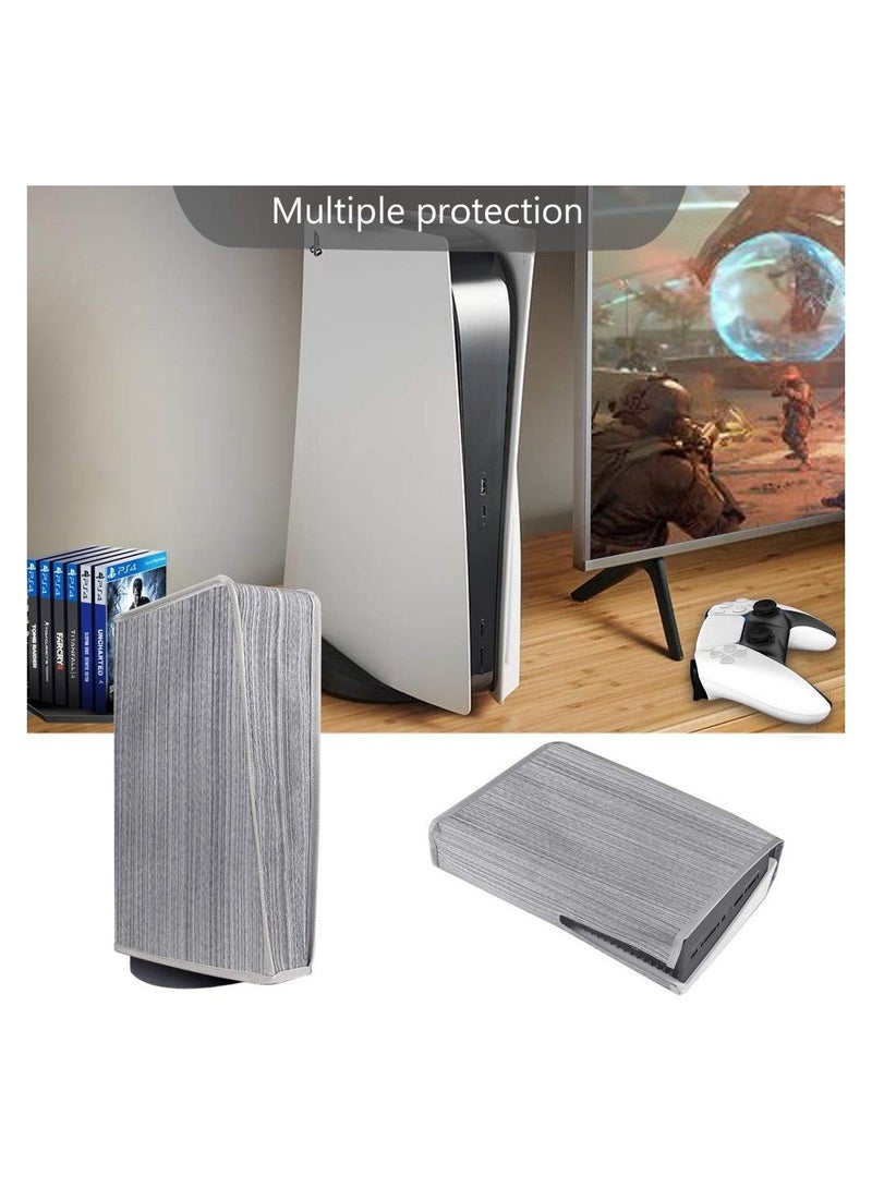 Captaintech Dust Cover Soft Thick Cover Sleeve for Playstation 5 Console Digital Edition & Regular Edition, Anti Scratch Waterproof Cover Sleeve, Easy Access Cable Port (Gray) - Image 5