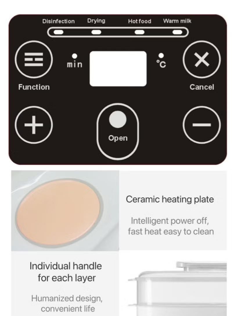 إيزي سو جهاز تعقيم زجاجات الأطفال الكهربائي، جهاز تسخين الزجاجات ومجفف الزجاجات 5 في 1، جهاز تسخين وتعقيم حليب الأطفال، مناسب لجميع مستلزمات الأطفال - Image 3