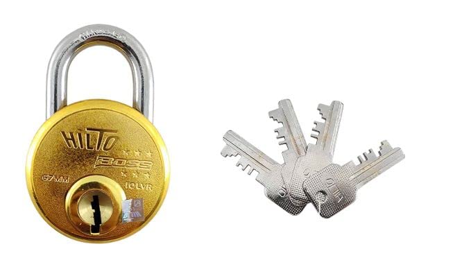 GOYALKART HILTO 67MM Boss Pad Lock with 4 Keys Suitable for Drawer Alimrah and Door  - Image 3