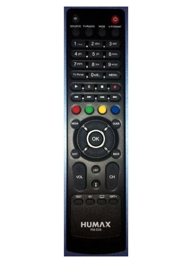 Humax Tv Receiver Remote Control Black 