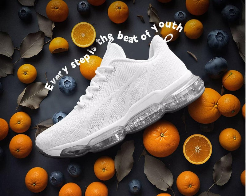 Kapsen Womens Air Running Shoes Breathable Athletic Fashion Non Slip Walking Tennis Sneakers Mesh Workout Casual Sports White - Image 2