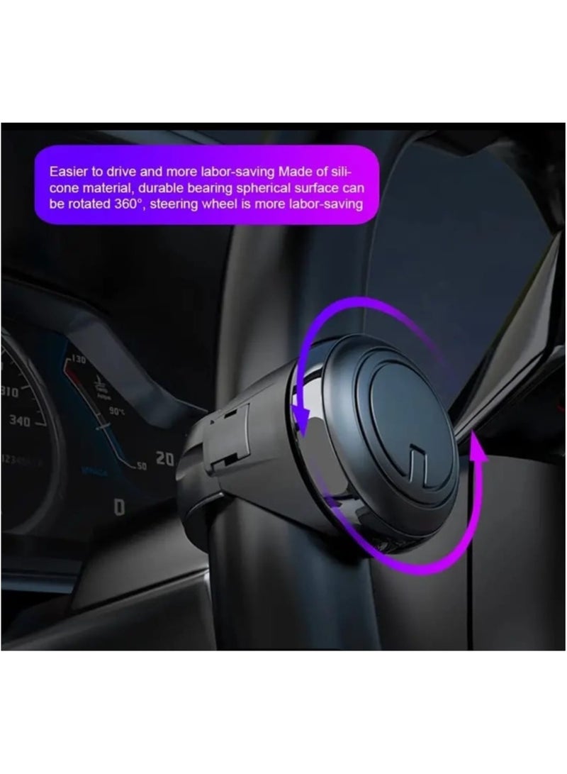Steering Wheel Knob Spinner Knob with Skin Touch Silicone Compatible with Any Steering Wheels Car Tractor Mower Boat for Onehanded Driving - Image 2