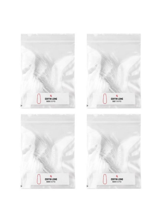 KIARA SKY - Soak Off Gelly Tips Refill Pack Coffin Shape Long Length (Size 6 7 8 9) - Image 1